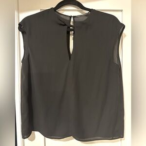 Zara Trafaluc size medium sheet black sleeveless shirt with knot collar